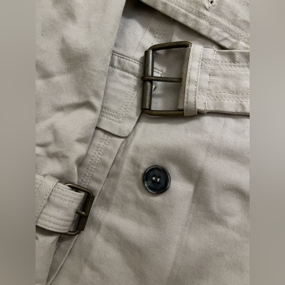 Zara Belted Double Breasted Cotton Trench Coat - Picture 5 of 6